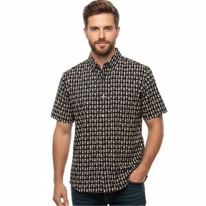 Tori Richard Pineapple and Palm Tree Hawaiian Shirt - Size Small